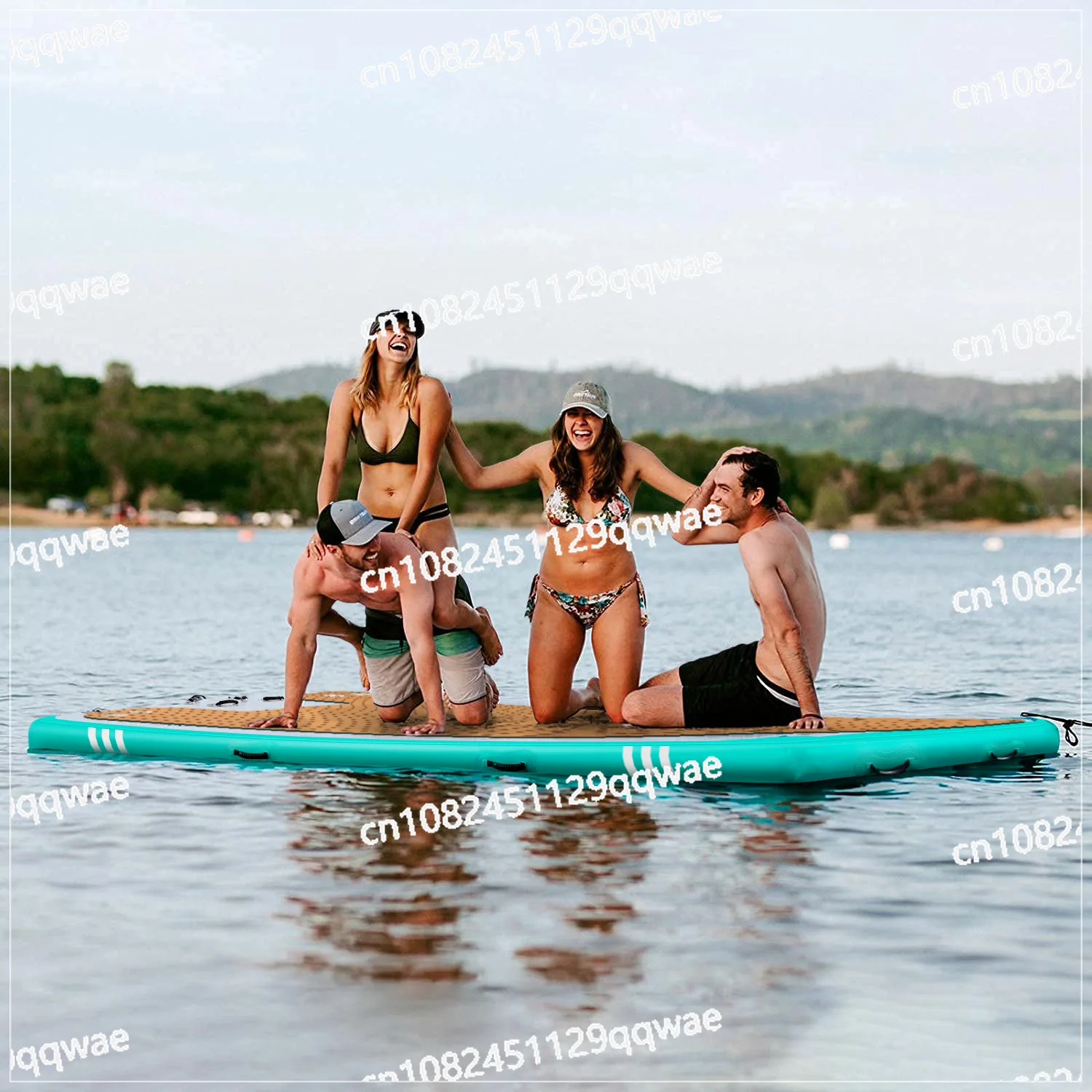 Outdoor water leisure inflatable floating row anti-skid mat yacht docking pontoon bridge marina platform floating bed floating
