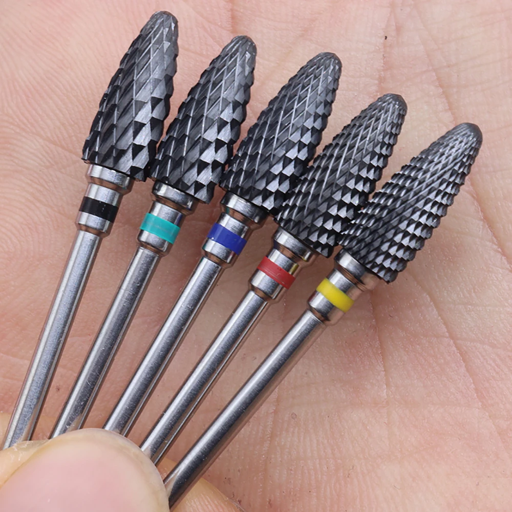 1 Stück schwarzer Keramik-Elektro-Nagelbohrer zum Entfernen von Hartgel-Nagelkunst mit geringer Allergizität, feiner Keramik-Schaftdurchmesser von 2,35 mm