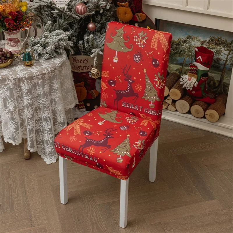 

Santa Claus gift Restaurant elastic chair cover chair cover washable chair cover suitable for home chair cover decoration