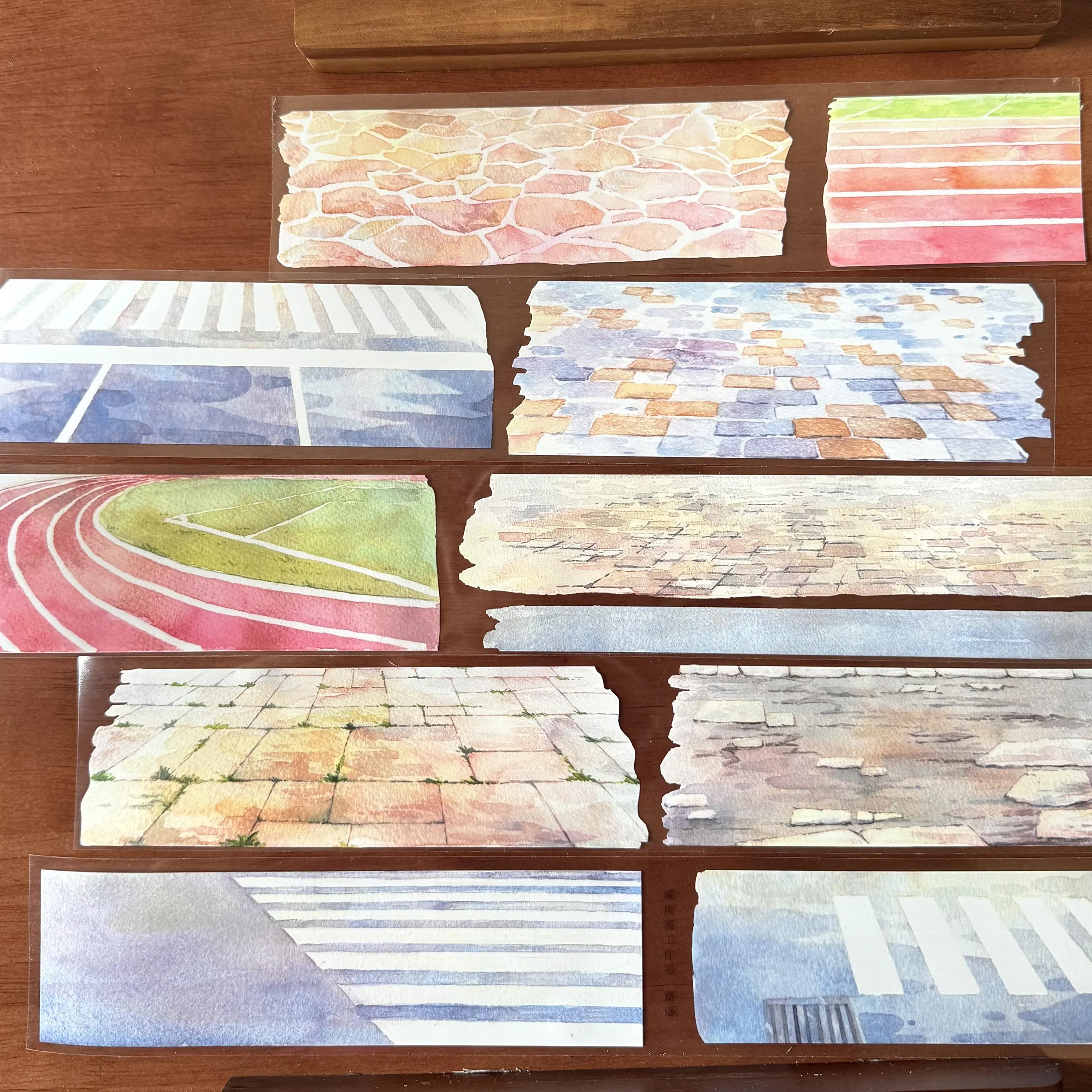 

PET/Washi Scenery Tape Collage Sticker Watercolor Landscape Theme, Xianyujiang Design, Scrapbooking Decoration Supplies
