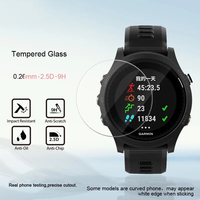 FIFATA 2Pcs HD Tempered Glass Protective Film For Garmin Fenix 6 6S 6X 5 5S 5X/Forerunner 245 945/Vivoactive 3 Watch Screen Film