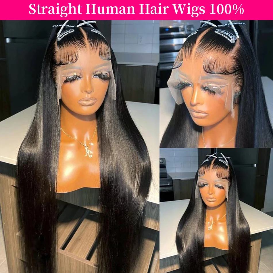 

30 40 Inch Straight Human Hair Wigs 100% Human Hair Quality Brazilian Wigs 13X6 Hd Lace Frontal Wigs 250 Density For Black Women
