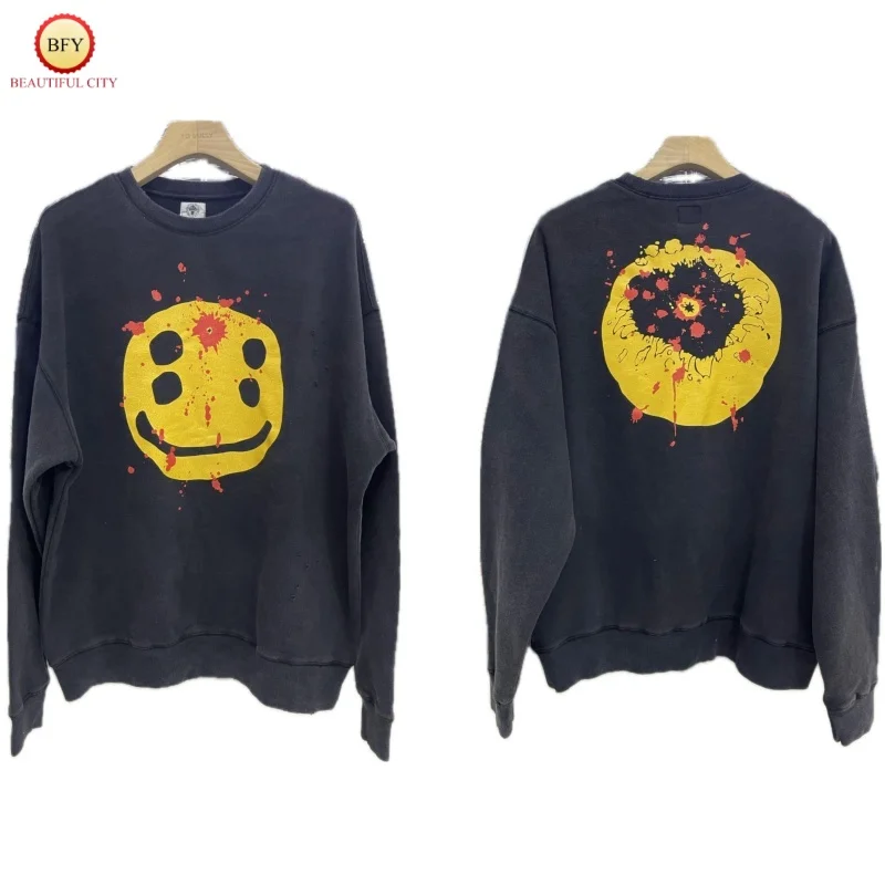 

Saint CPFM 25SS TEE Модная модная повседневная толстовка с круглым вырезом в стиле хип-хоп с цифровым принтом High Street