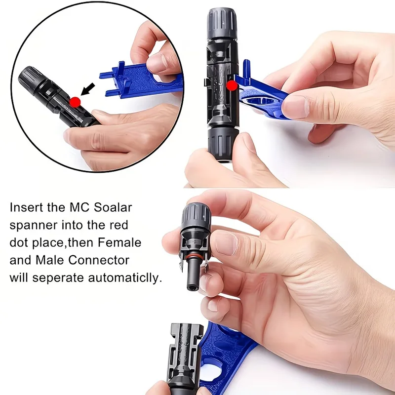16 Sets PV Connectors Male Female Waterproof Solar Panel Cable Connectors with 2PCS Wrench for Solar Power System