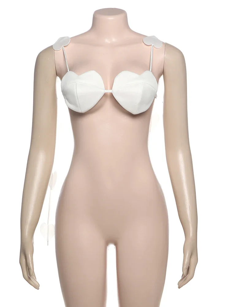 Nibber الحب القمم المرأة الدانتيل متابعة الحب شرابة منخفضة الرقبة مثير عارية الذراعين أكمام منتصف الليل الصيف الاتجاه الجديد هوتي Coquett وتتسابق