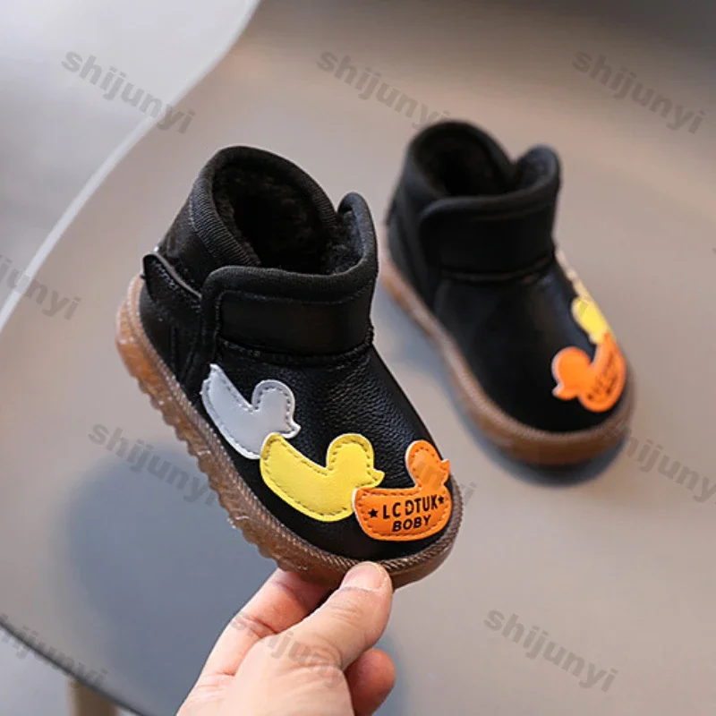 Children Snow Boots Winter Warm Thick Bottom Girls Plush Cotton Boots New Fashion Non-slip Casual Shoes Comfortable Kids Boot