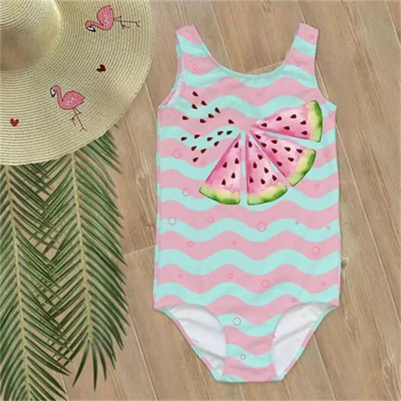 Summer children\'s swimsuit one-piece simple and convenient girls one-piece fruit animal printing cartoon cute