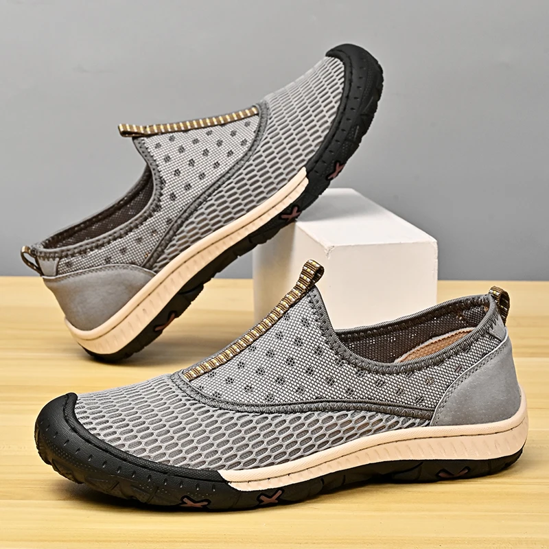 New Men\'s Casual Shoes Fashion Comfortable Men\'s Shoes Breathable Mesh Men Sneakers Non-Slip Outdoor Flat Shoes Big Size 38-46