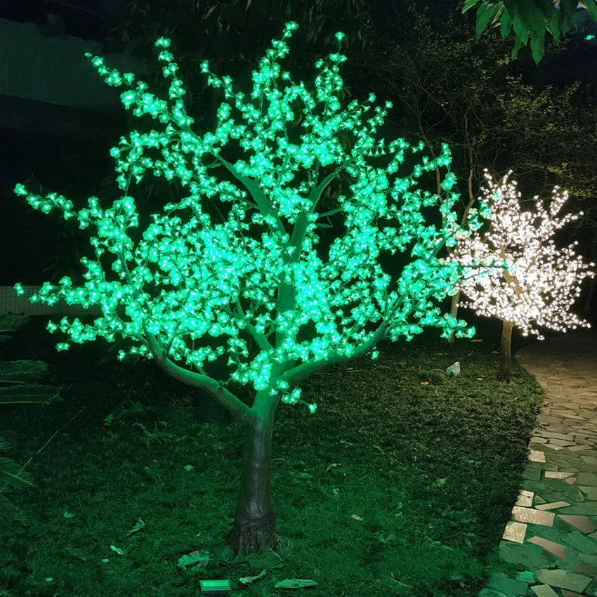 Led Artificial Cherry Blossom Tree Light Christmas Light 2484pcs Led Bulbs 2.5m Height 110/220vac Rainproof Outdoor Use