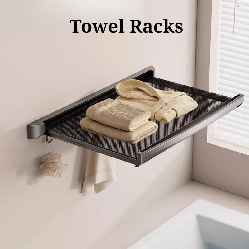 

Folding Hanger Towel Racks Convenient Household Brief Load-bearing Bathroom Wall Towel Rack Storage Bathroom Accessories