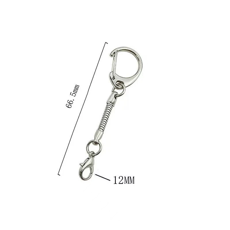 10 Stück Schlüsselanhänger in Silberfarbe mit Schlangenkette, Metall-Karabinerverschluss, Taschenanhänger, Modeschmuck, Schlüsselring, DIY-Zubehör – Detail 1