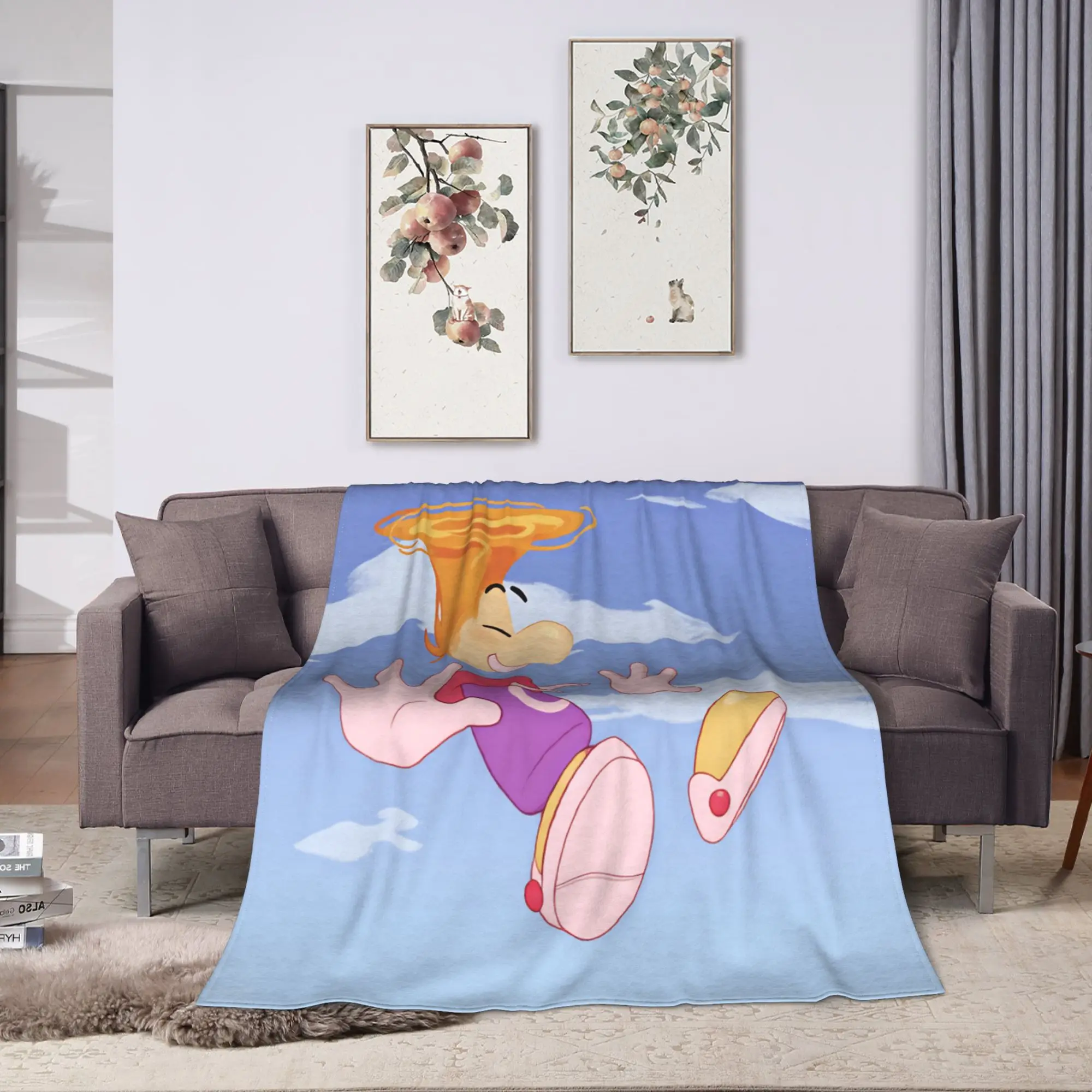 Flying fist attack Raymans Comfortable Blanket For Sofa Home  Fashion Throw Blanket Winter Travel Flannel Bedspread