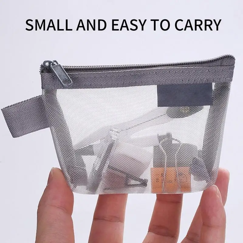 Mesh Storage Bag Triangular Jewelry Coin Pouch Mini Nylon Credit Bags Card Bag For Shopping Outgoing Office