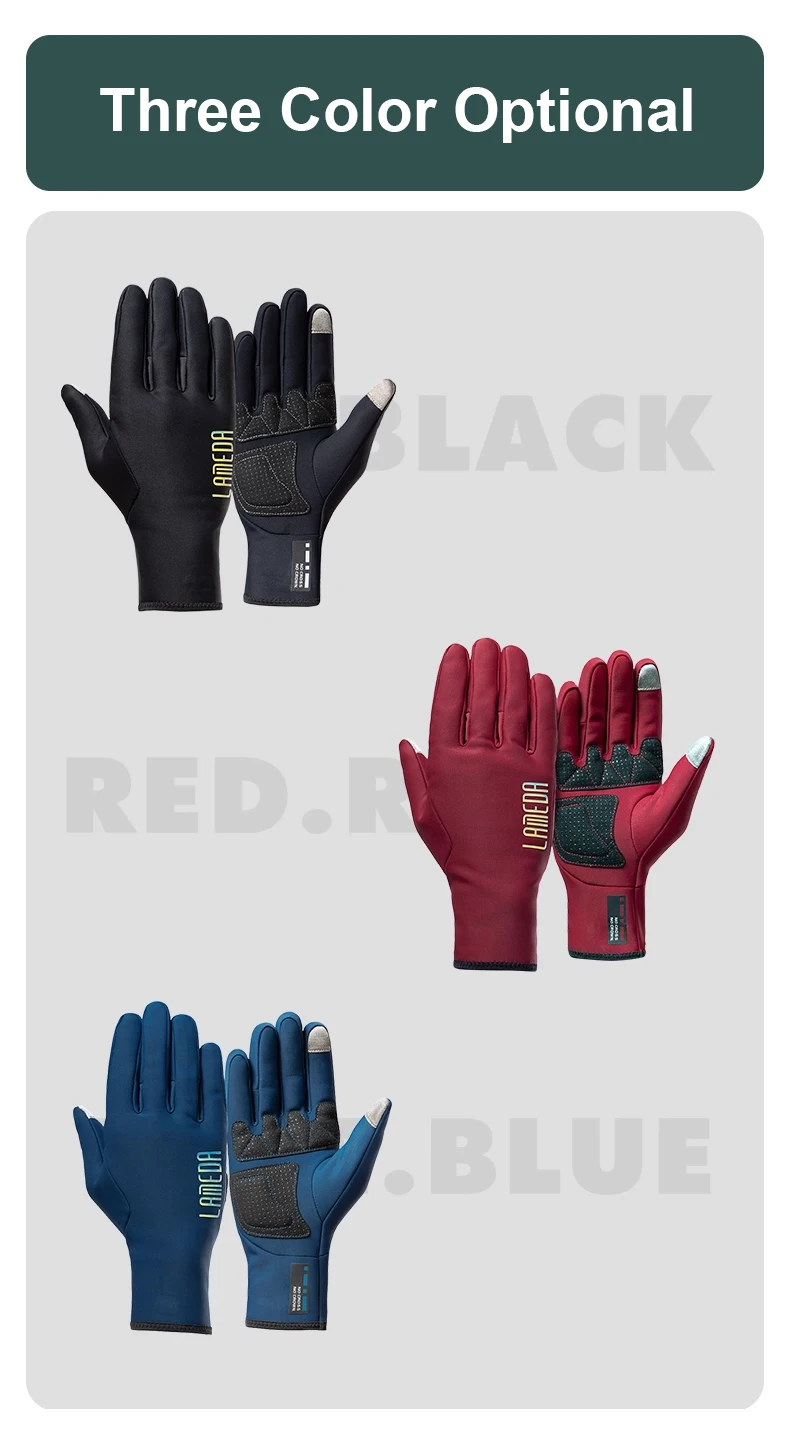 LAMEDA Winter-Fahrradhandschuhe Vollfinger Touchscreen Wasserdicht Winddicht Thermofleece Fahrradhandschuhe für Männer und Frauen bei Kaltem Wetter – Detail 11