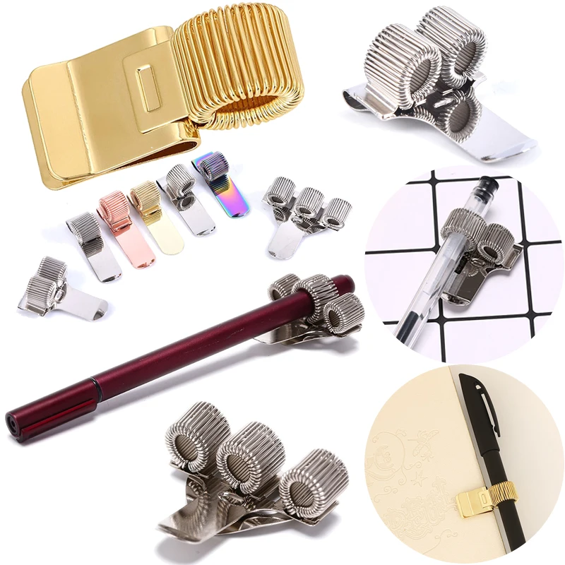 

Металлический зажим для ручки с пружиной, креативный золотой ретро-зажим, студенческий зажим для ручки для блокнотов и школы