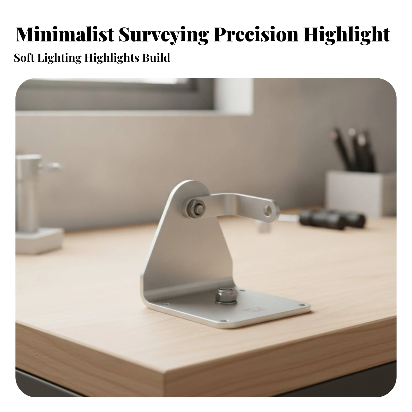 Surveying Bracket with Mounting Plate Silver-Finished Surveying Bracket Hardware Heavy-Duty Compact for Surveyors