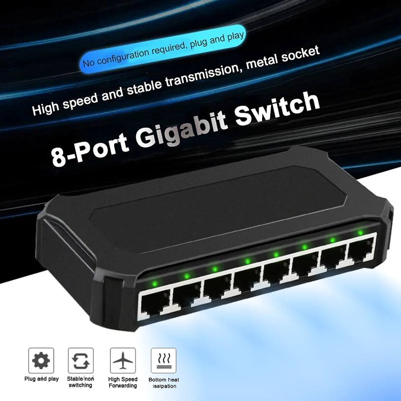 1000Mbps 5 8 Port Gigabit Switch Ethernet Switch Network Switch  1G Large Game Adapter Lan HUB RJ45 Auto unmanaged gbit switcher