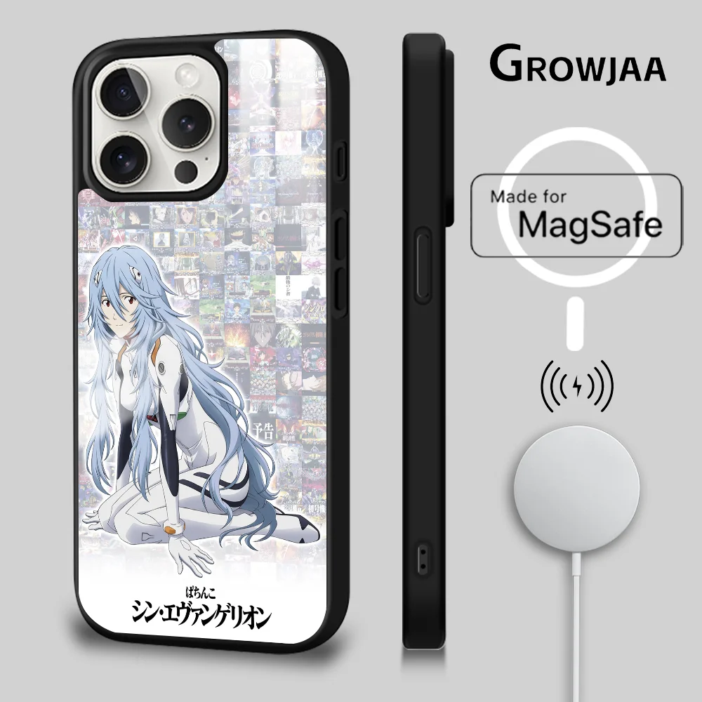 Anime E-Evangelion-EVA-A Phone Case For iPhone 16 15 14 13 12 11 Pro Max Plus Mini Magsafe Mirror Wireless Magnetic Cover