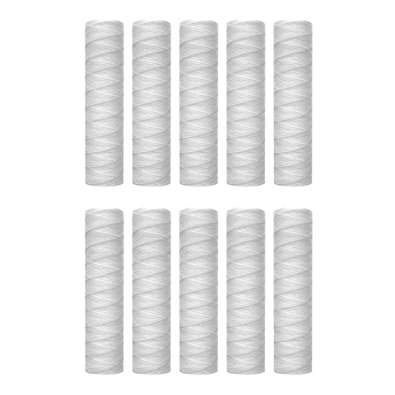 

10Pcs 10 Micrometre 10 Inch X 2.5 Inch String Wound Sediment Water Filter Cartridge Whole House Sediment Filtration