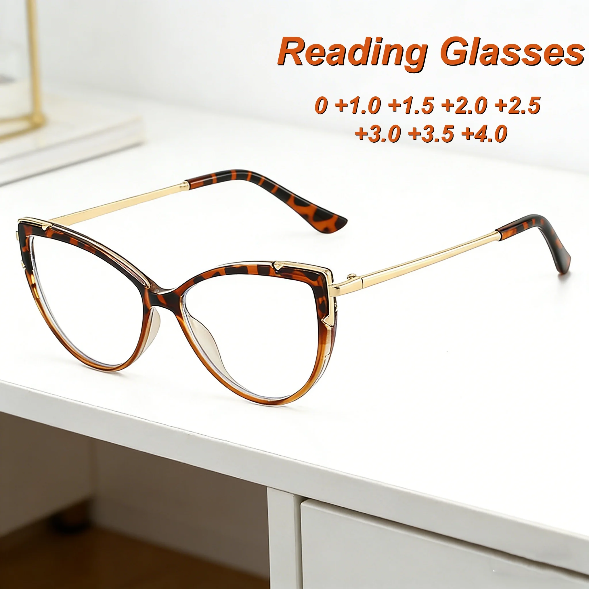 

2026 New Fashionable Personalized HD Cat Eye Women's Reading Glasses Retro Neutral High Quality Anti Blue Light Glasses