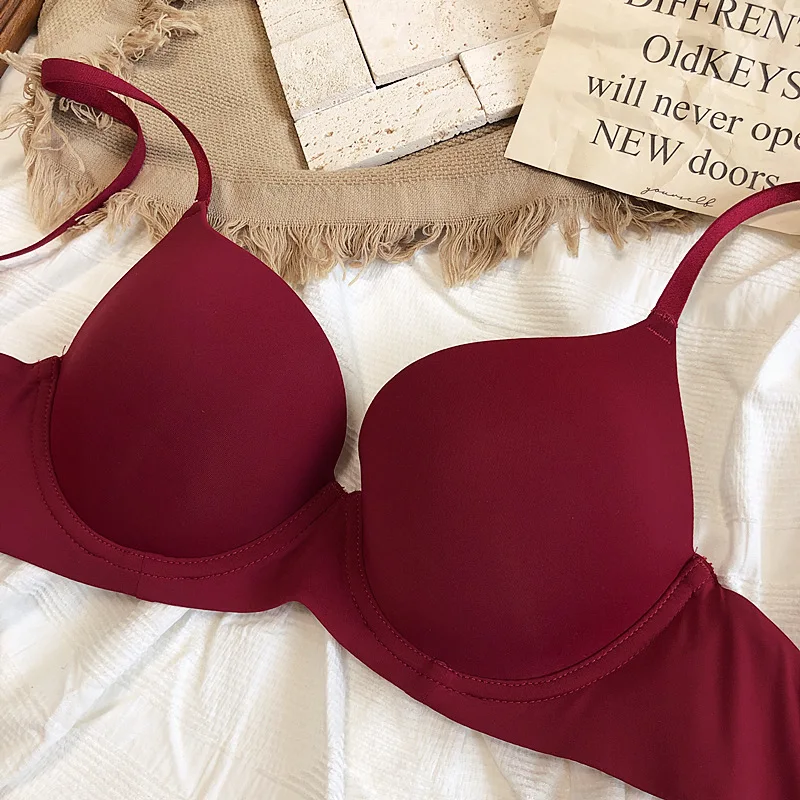 Nahtlose Unterwäsche für Frauen plus Größe BH sexy tief v Push-up Büstenhalter solide drahtlose bequeme 85 90 c d e Tasse Dessous – Detail 20