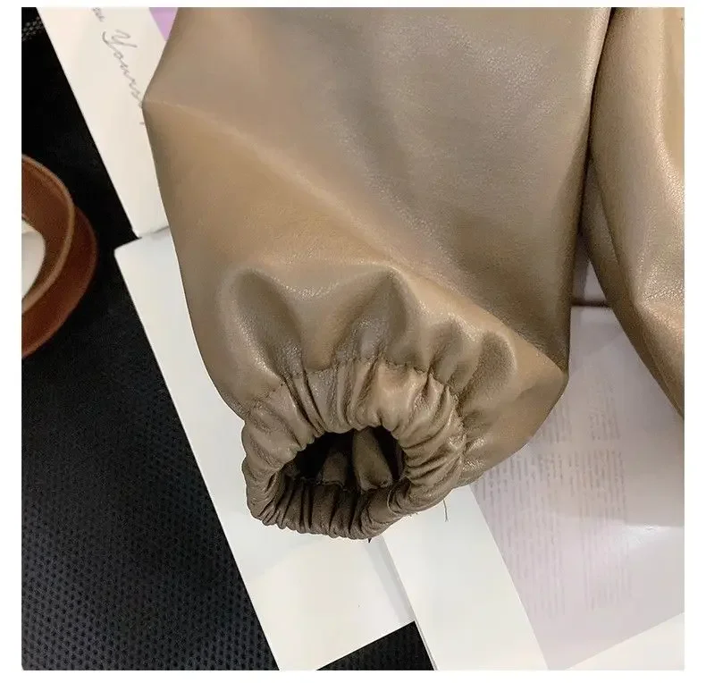 Mädchen Kunstlederjacke Trendiger Herbst-Frühlingsmantel für Kinder Modische Kurze Bikerjacke für Kleinkindmädchen – Detail 10