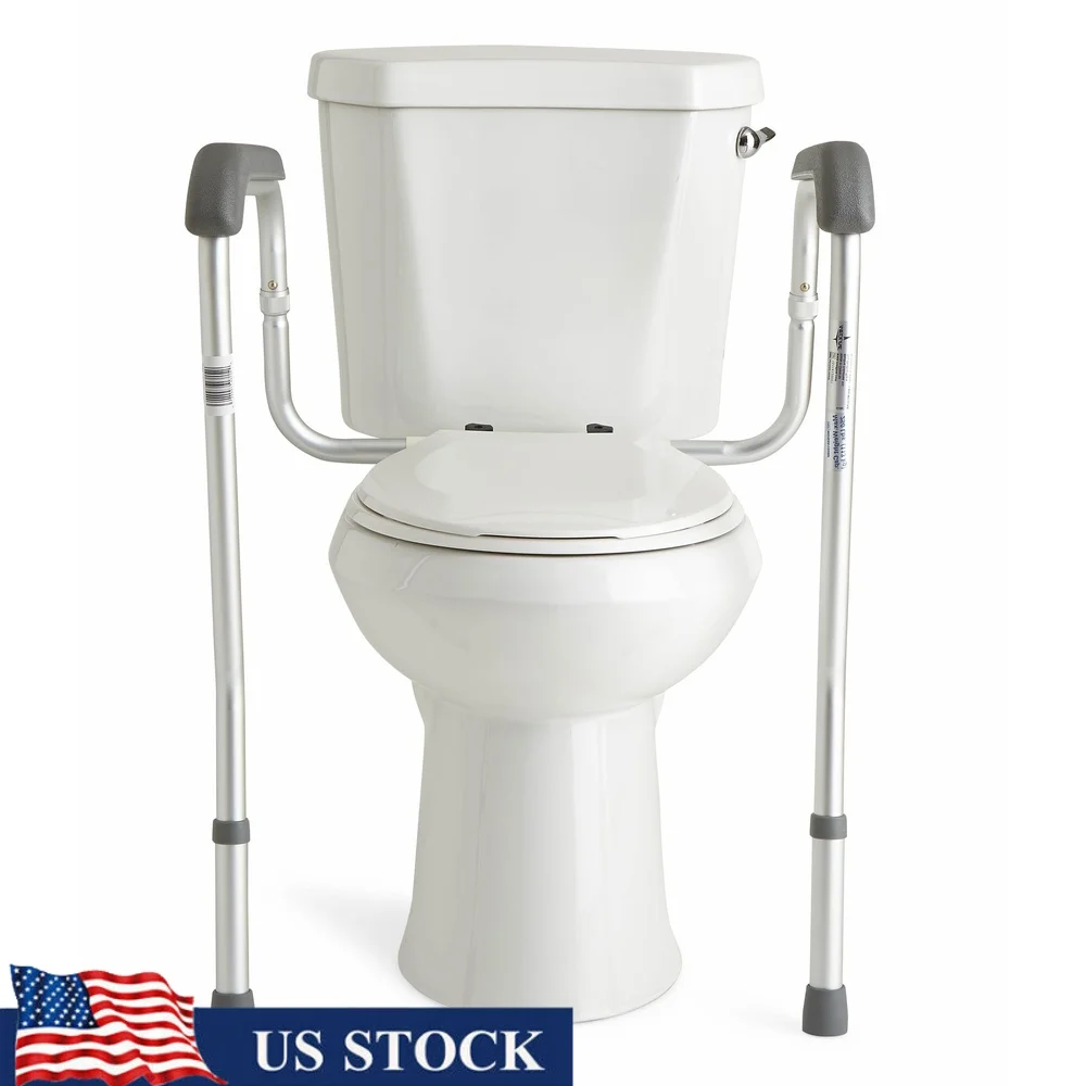 

Регулируемые по высоте поручни для унитаза с подлокотниками. Простая установка. Прочная алюминиевая рама. Поручень для ванной комнаты. 250 фунтов.