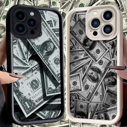 Dollar Banknote Liquid Silicone Case for iPhone 15 Pro Max 14 13 12 Mini 11 XS X XR 8 7 6S 6 Plus SE 2020 Shockproof Cover Funda