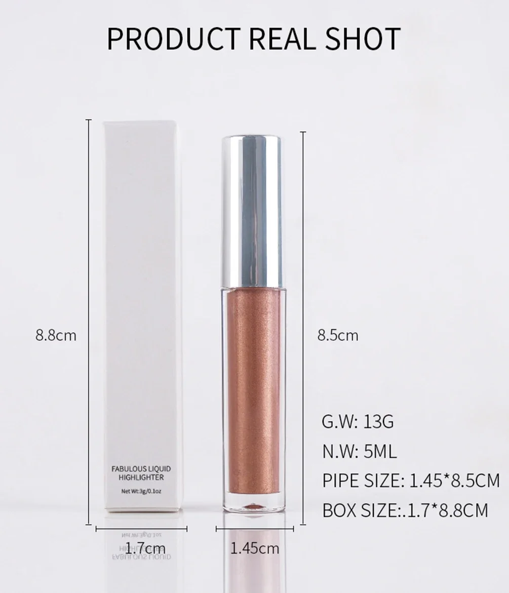 Private Label 6-color Liquid Eye Shadow Custom Logo White Box Silver Tube Face Modification Body Brightening Makeup Wholesale