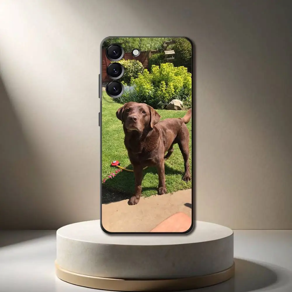 Casing Ponsel Anjing L-labrador untuk Samsung Galaxy A 73,72,51,53,52,71,22,5G,Note,J7,8,9 Sampul Hitam Lembut