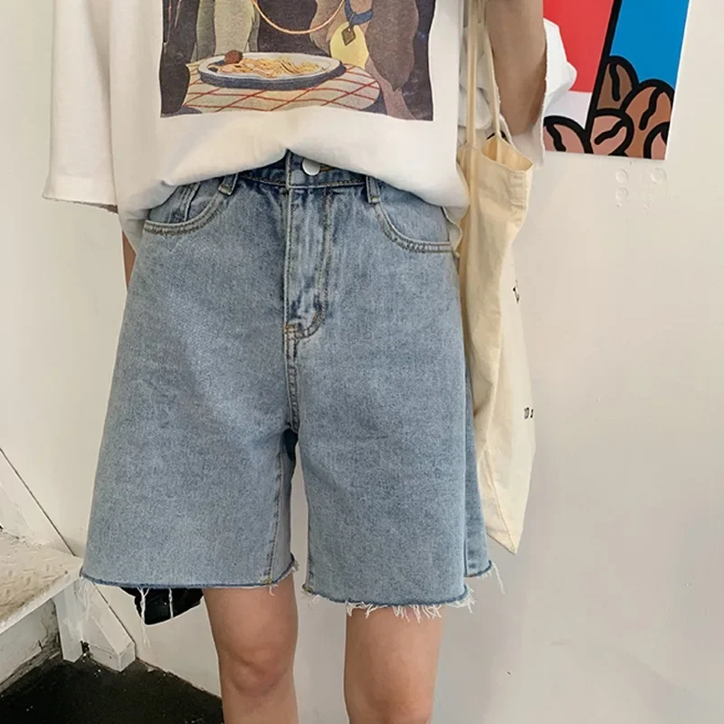 

Y2k Denim Shorts Women's Summer Thin Section Sweet High Waist Slim Loose Casual Five-point Jeans Fashion Trends Students Wear
