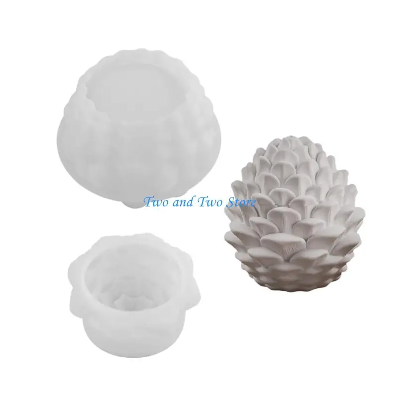 

HX6F Creative Pinecone Design Silicone Mould Set For Crafting Unique Resin Storage Container With Cover