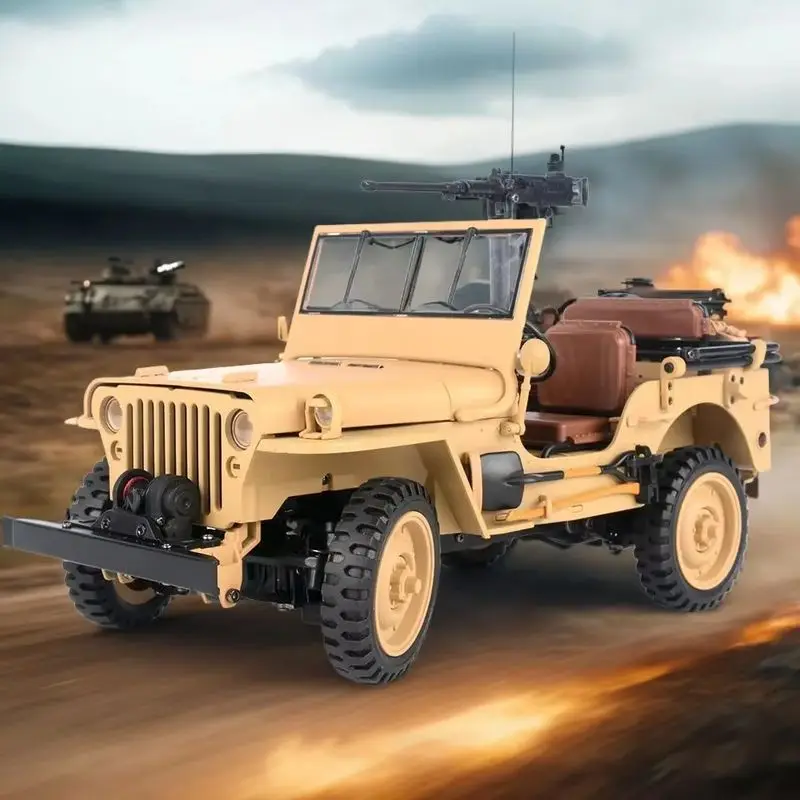 1/14 Skala 1:14 HG4-58 4WD Elektryczny Samochód Terenowy Zdalnie Sterowany Model Symulacja Wojskowy Ciężarówka Zabawka dla Dorosłych i Dzieci