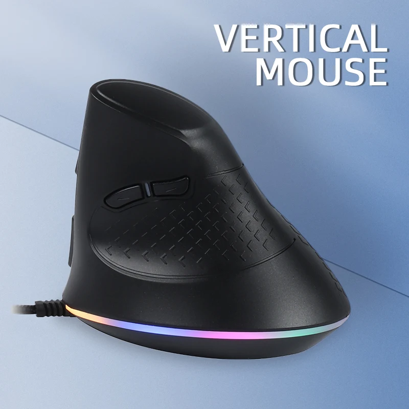 RGB Wired Gaming Mouse Ergonomic Vertical Mouse 1600DPI USB Optical Gamer PC Mice Mause with Backlit For Laptop Office