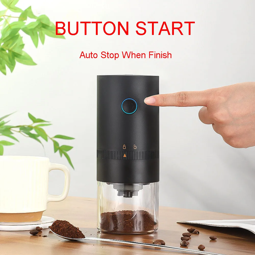 

Electric Burr Coffee Grinder Fast Grinding for Home Office Travel Picnic Quiet Operate Adjustable Coffee Bean Grinding Machine