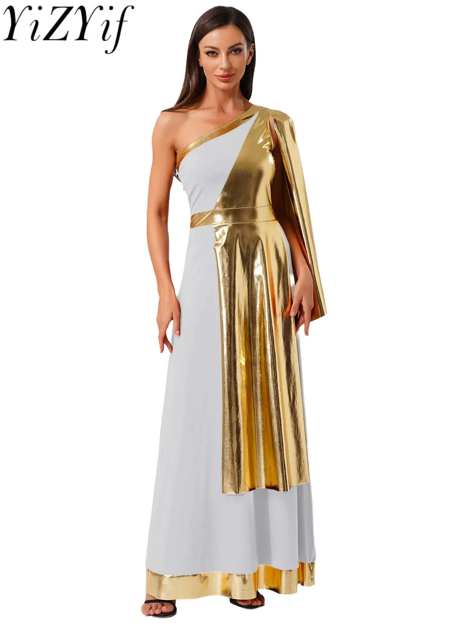 

Halloween Women's Ancient Greek Medieval Princess Cosplay Tunic Dress Sleeveless Steampunk Drape Toga Dress Carnival Costume
