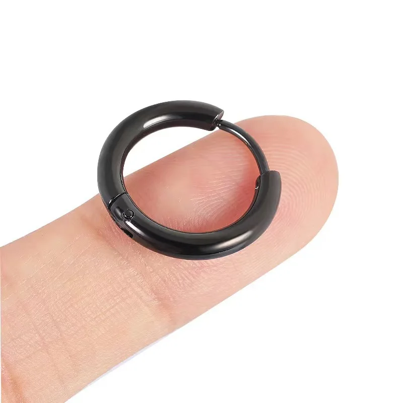 1 Paar 8-20mm Trendige Kleine Creolen für Damen/Herren Zierliche Runde Edelstahl-Ohrclips Piercing-Schmuck – Detail 5