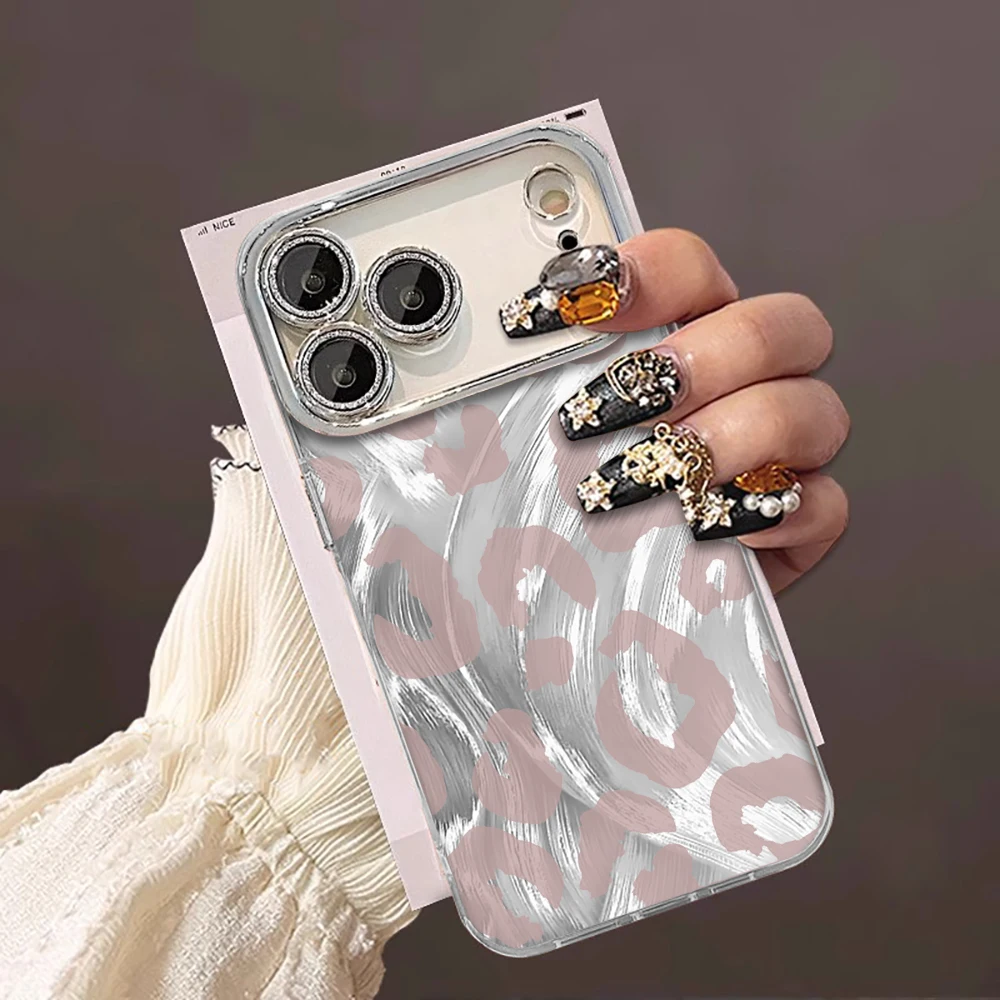 Galvanisierte Linsenschutz-Hüllen für iPhone 15 16 17 14 Pro Max Plus, iPhone 13 12 11 7 8 XS XR, Luxus-Leopardenmuster-Schutzhülle – Detail 8