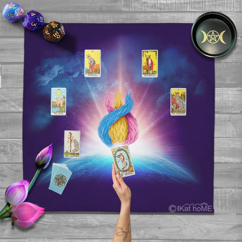 Roztwór Ziemi Trzy Fałszywe Karty Tarota Obrus Altary Tkanina Galaktyka Gobelin Astrologia Czary Karty Wyroczni Pad 50 70 100