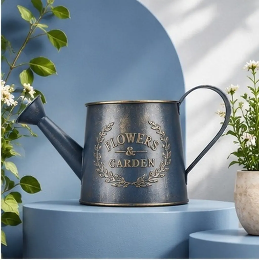 Metal Galvanized Watering Can Small Decorative Farmhouse Indoor Outdoor Water Pot for Succulents Flowers Precise Watering