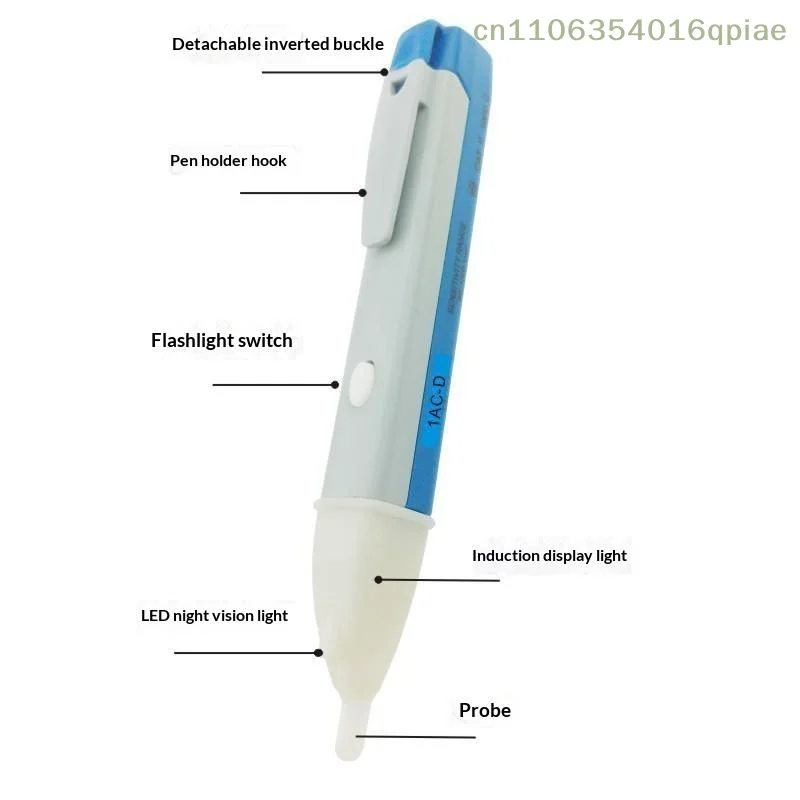 （Summer4）Non Contact Induction Test Pencil 90 1000V AC Voltage Detector Tester Pen For Electrical Wall Socket Power Outlet LED