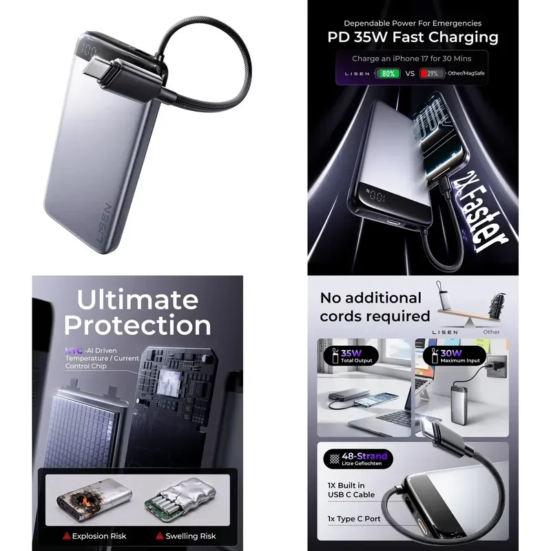 

【CHIMU HOME】 20000mAh Slim Portable Power Bank Fast Charging for Travel Camping Outdoor Use