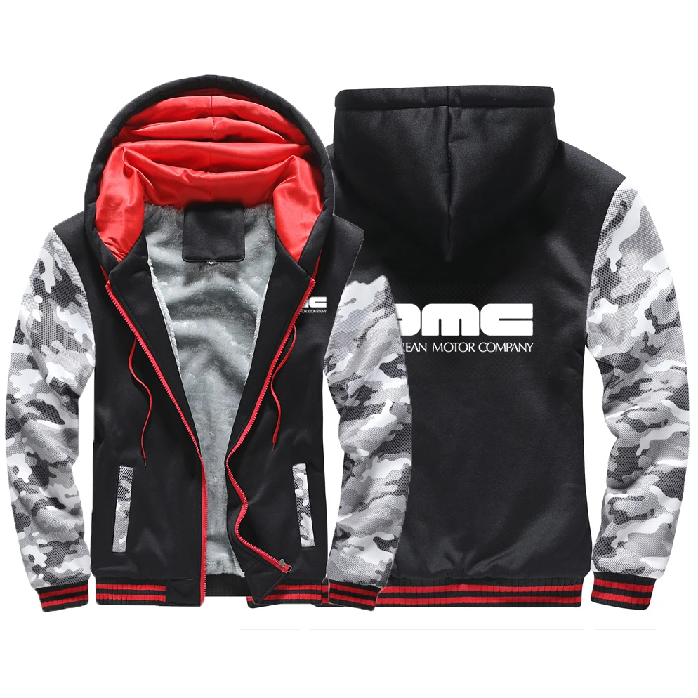 

2023 New Men's Delorean Motor Company Printing Hoodies Winter Thicken Zipper Fleece Pan Sweatshirt Warm Fashion Jacket Coat