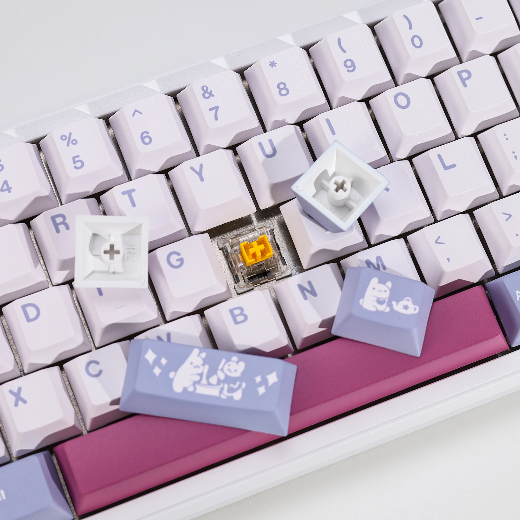 KBDiy Clone GMK Tuzi Keycap Retro Cute Cherry Profile Alice Keycap Custom für MX Magnetic Switch Gaming Mechanical Keyboard KIT – Detail 4