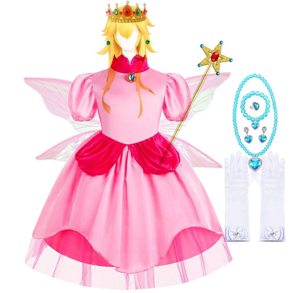 Peach Costume Kids Princess Summer Dress for Girls Party Dresses