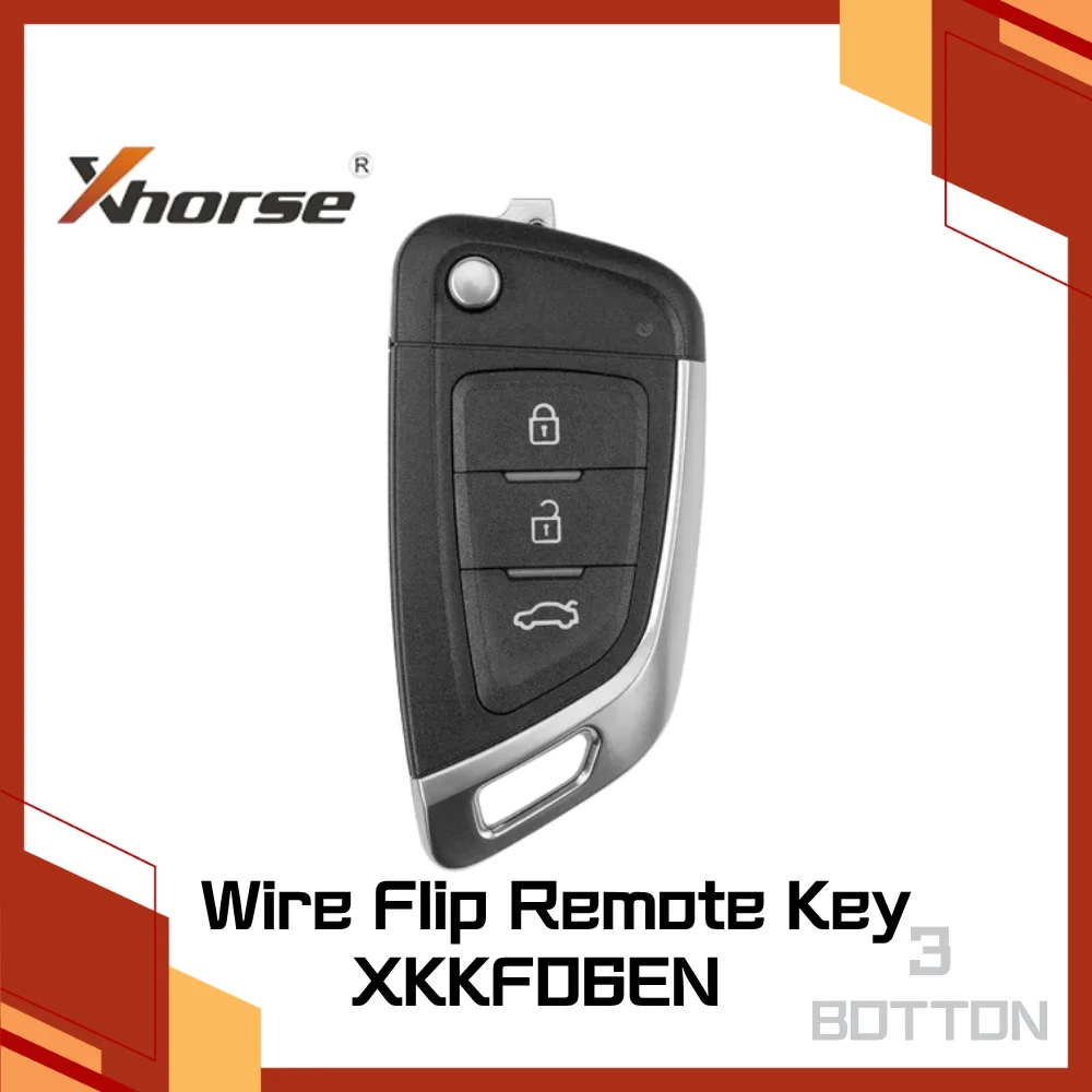 XHORSE XKKF06EN 2ndGeneration Wire Remote Key Knife Flip 3 Buttons