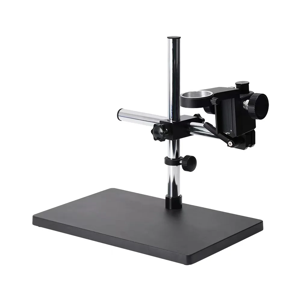 Single Arm Microscope Boom Stand Black With Holder Bracket 50mm Universal 360 Degree Rotating For Stereo Microscope Body