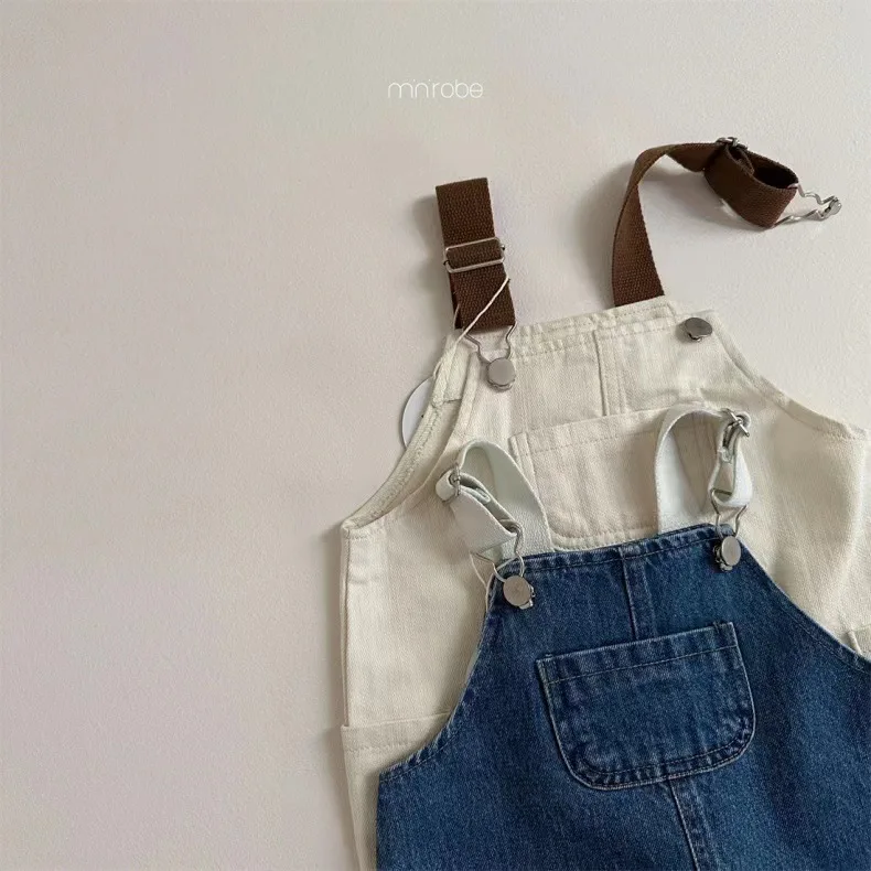 2024 Autumn New Baby Loose Denim Overalls Children Casual Pants Infant Toddler Trousers Fashion Boys Girls Cute Versatile Jeans