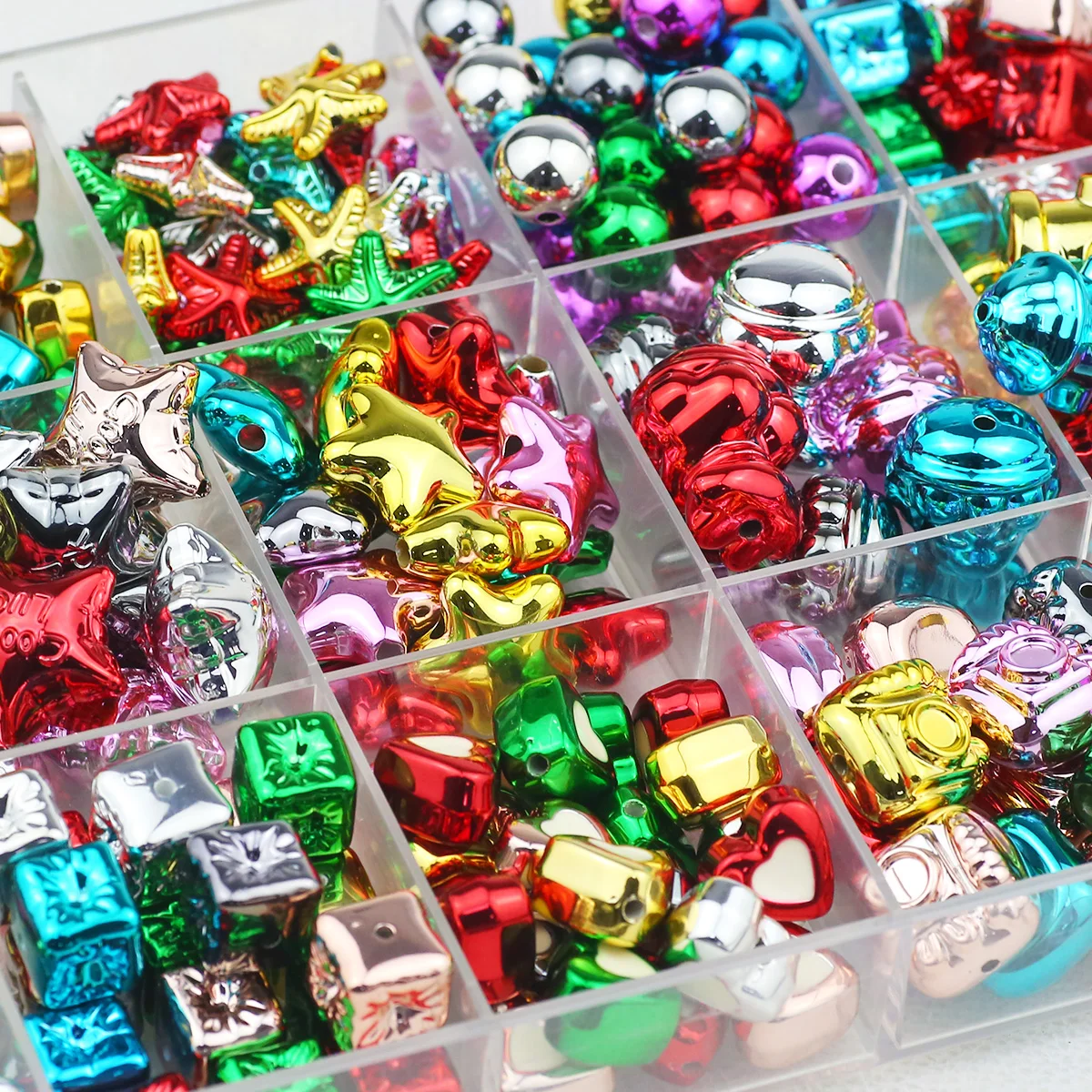 10–25 mm, 6 Stück, Acryl, verschiedene Weihnachtsmotive, lose Perlen zum Basteln von Schmuck, Armbändern und Halsketten, DIY-Zubehör.