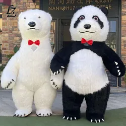 2.6m Giant Panda Polar Bear Mascot Inflatable Costumes Street Funny Plush Bear Doll Clothing Halloween Cosplay Mascot Clothes